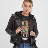 Line - Blouson cuir rock femme