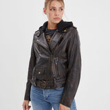 Line - Blouson cuir rock femme