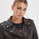 Line - Blouson cuir rock femme