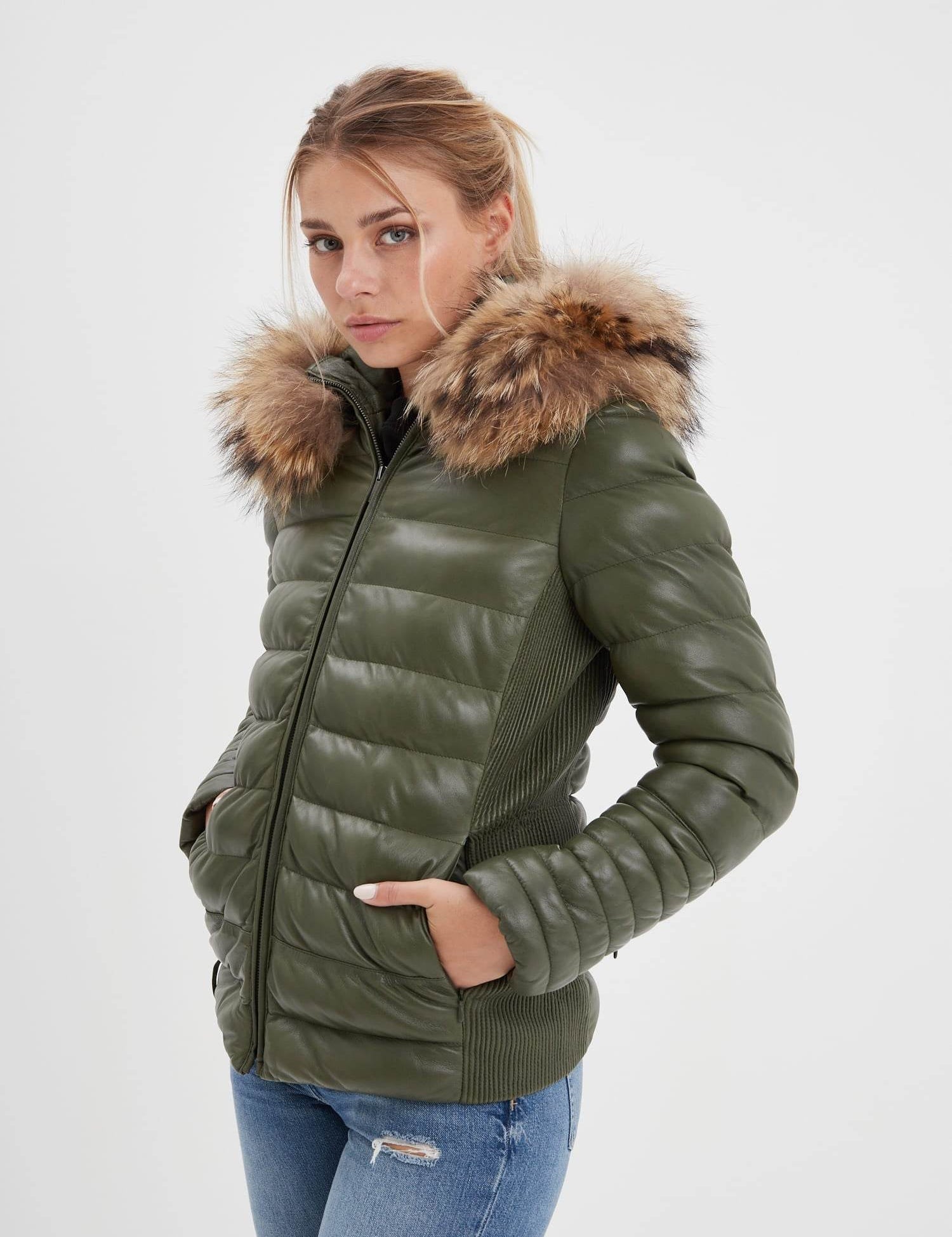 Adela - Doudoune en cuir femme