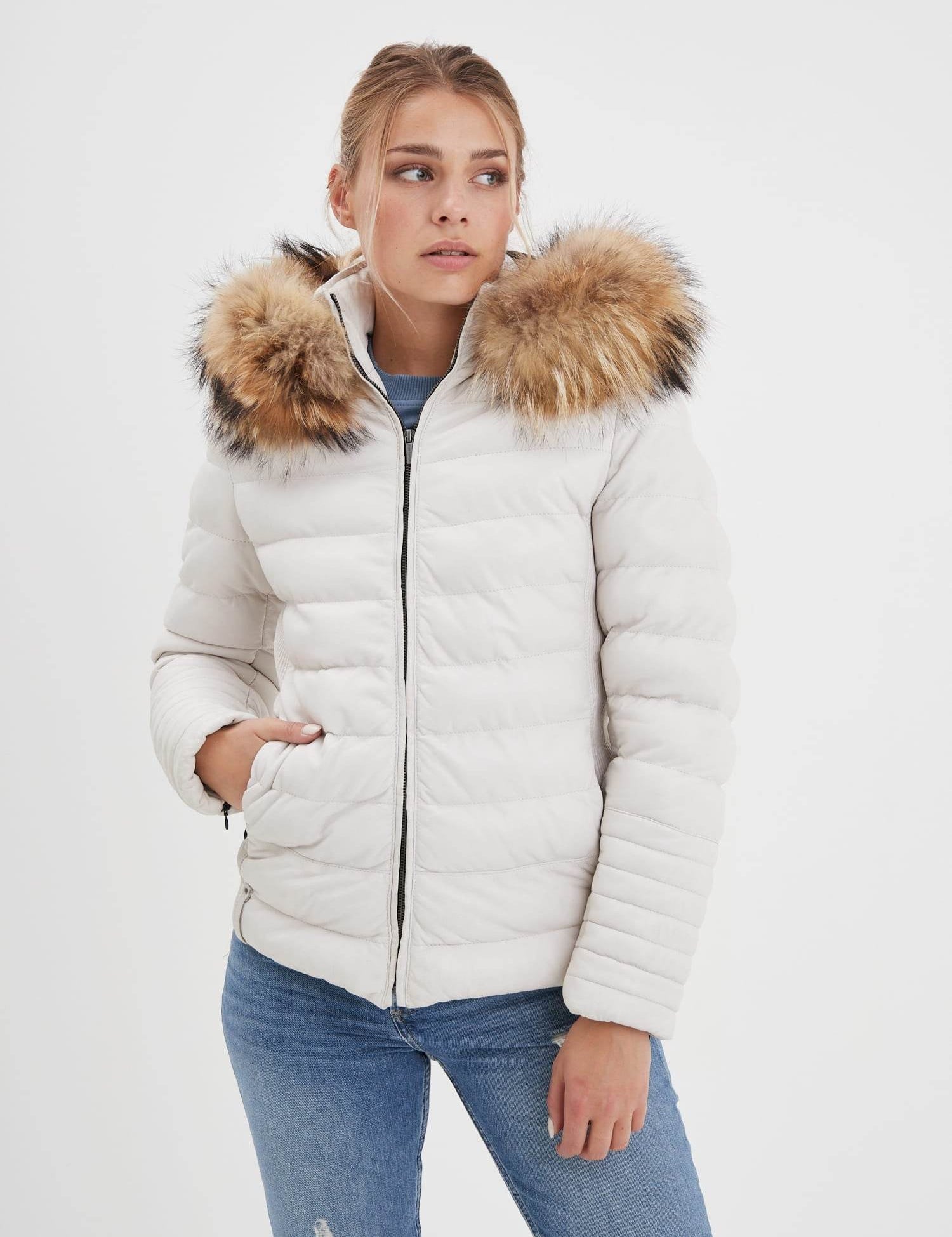 Adela - Doudoune en cuir femme