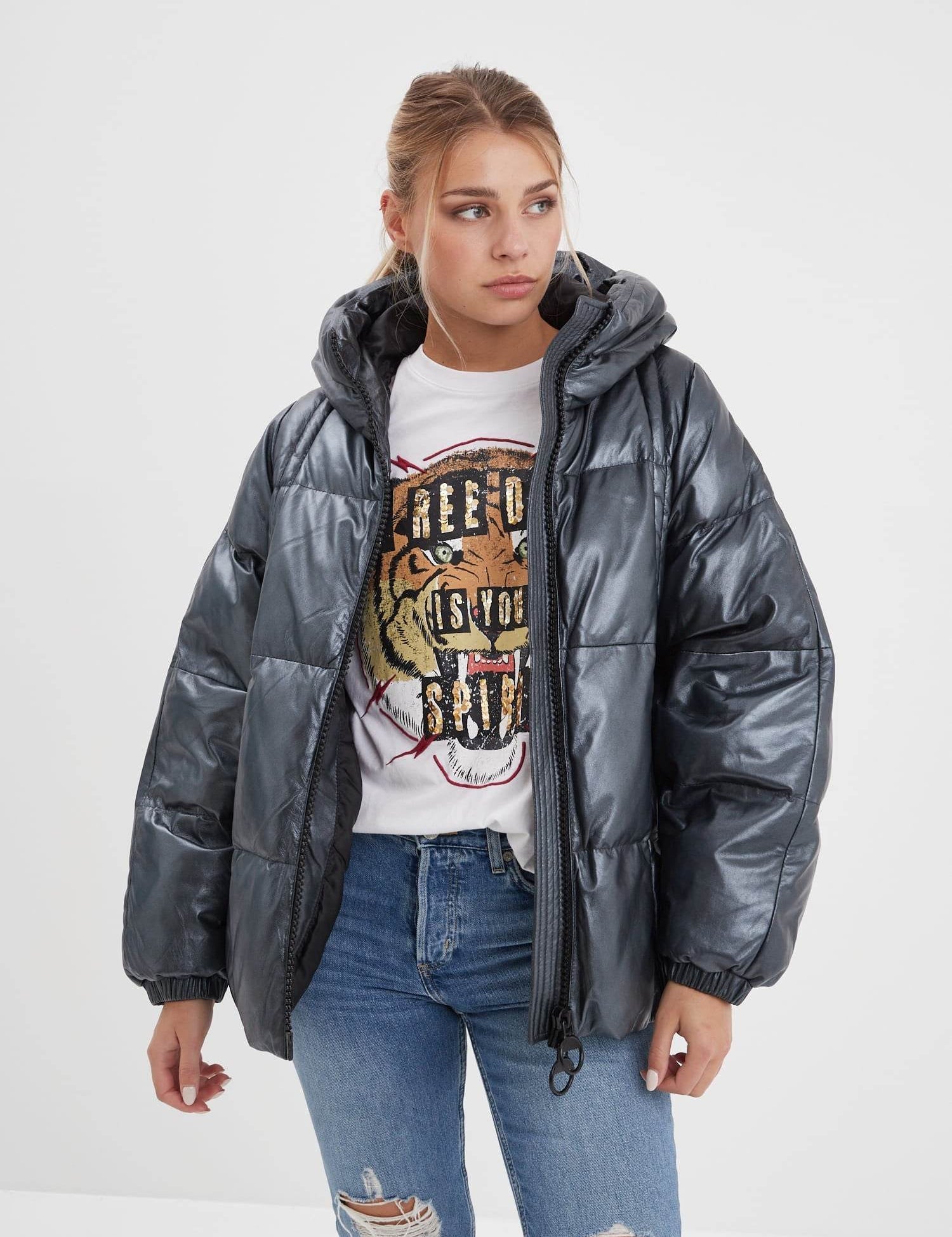 Bulia - Doudoune en cuir femme