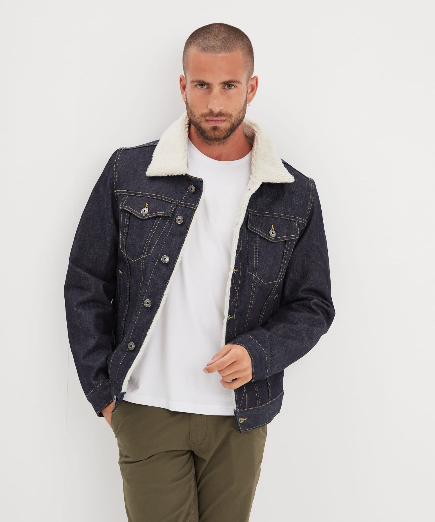 Mills - Veste en jean sherpa