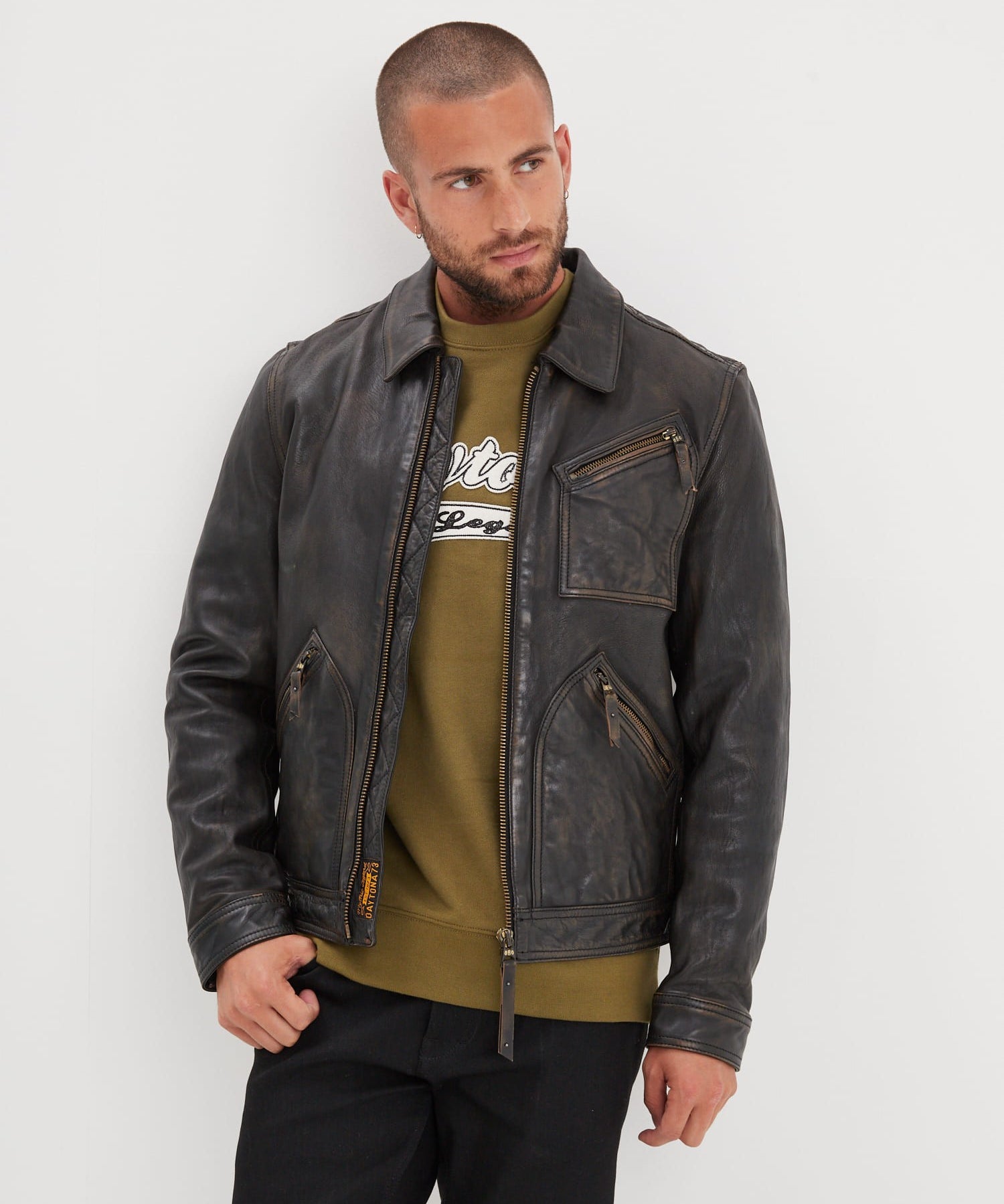 Lovel - Blouson cuir vintage homme