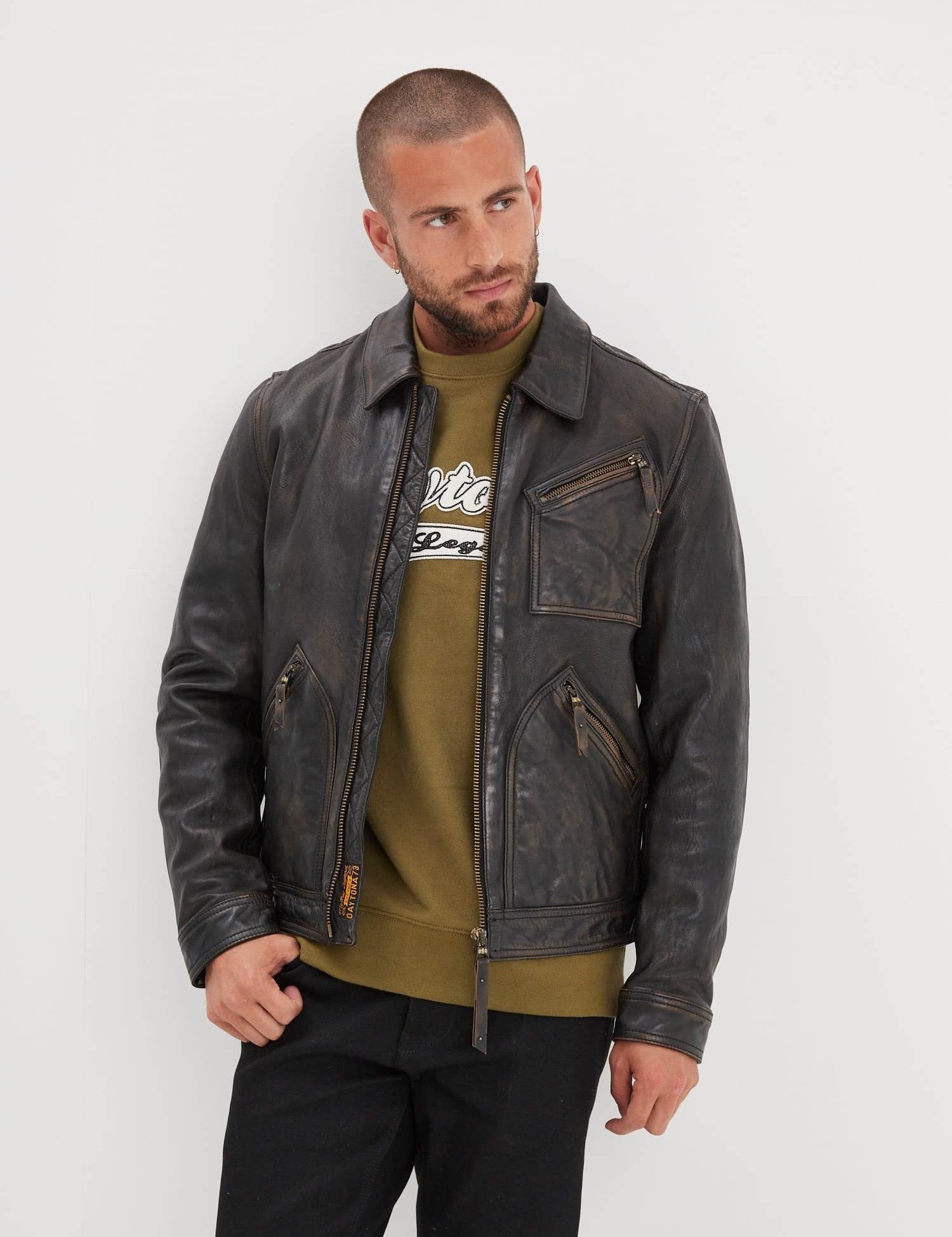 Lovel - Blouson cuir vintage homme