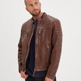 Cruces - Blouson motard cuir homme