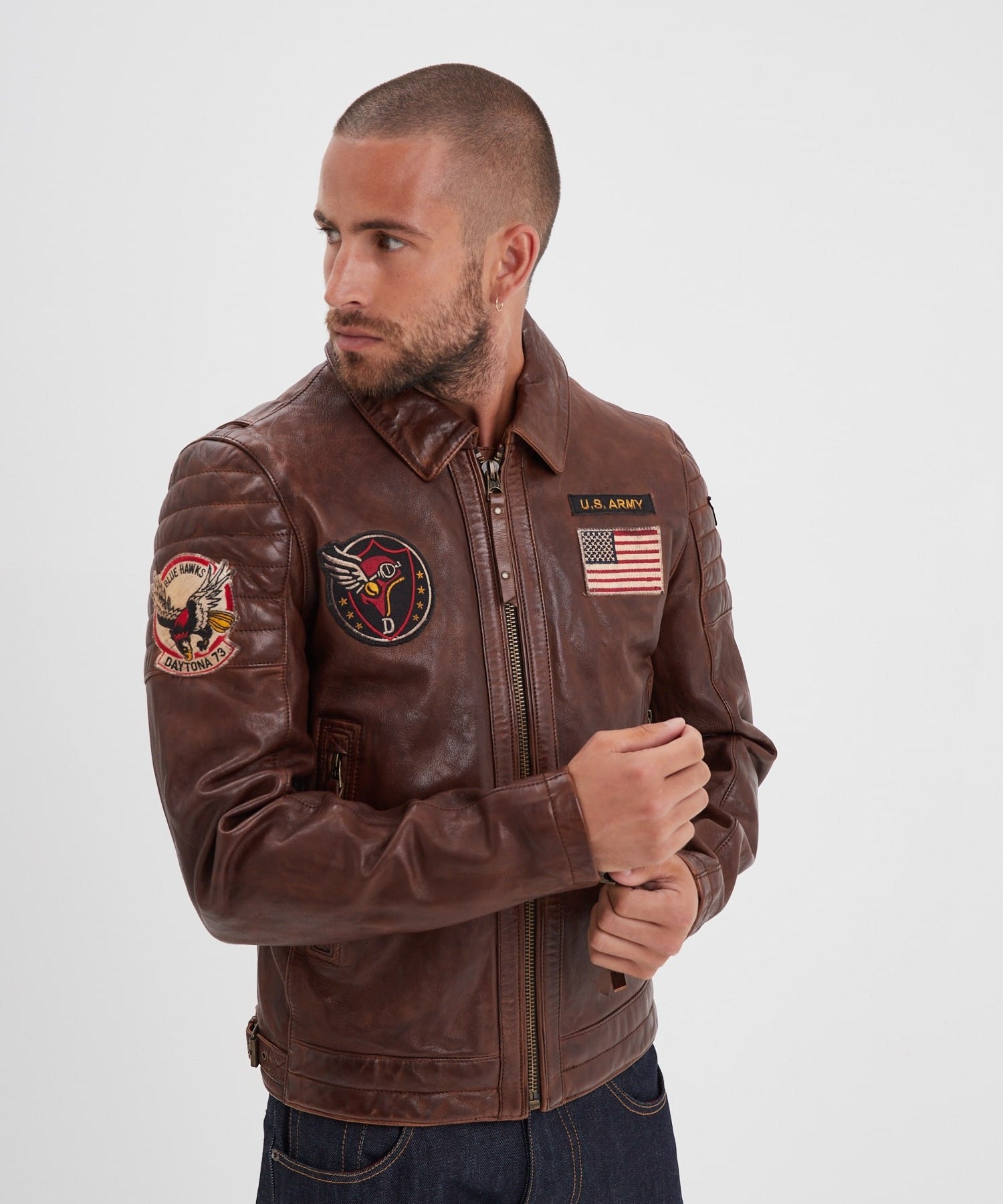 Duluth - Blouson aviateur cuir homme