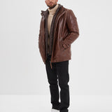 Moose - Veste cuir vintage homme