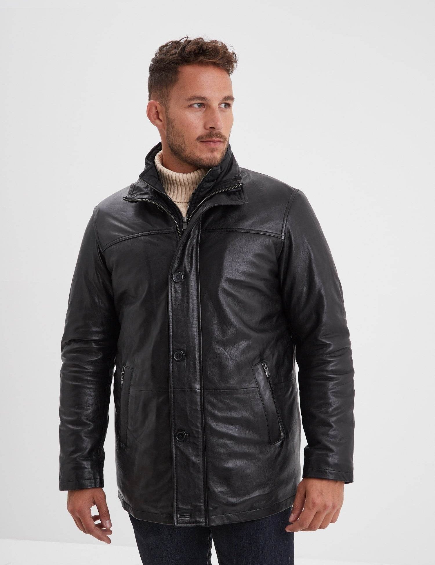 Moose - Veste cuir vintage homme
