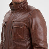 Crowell - Veste vintage cuir homme