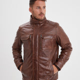 Crowell - Veste vintage cuir homme