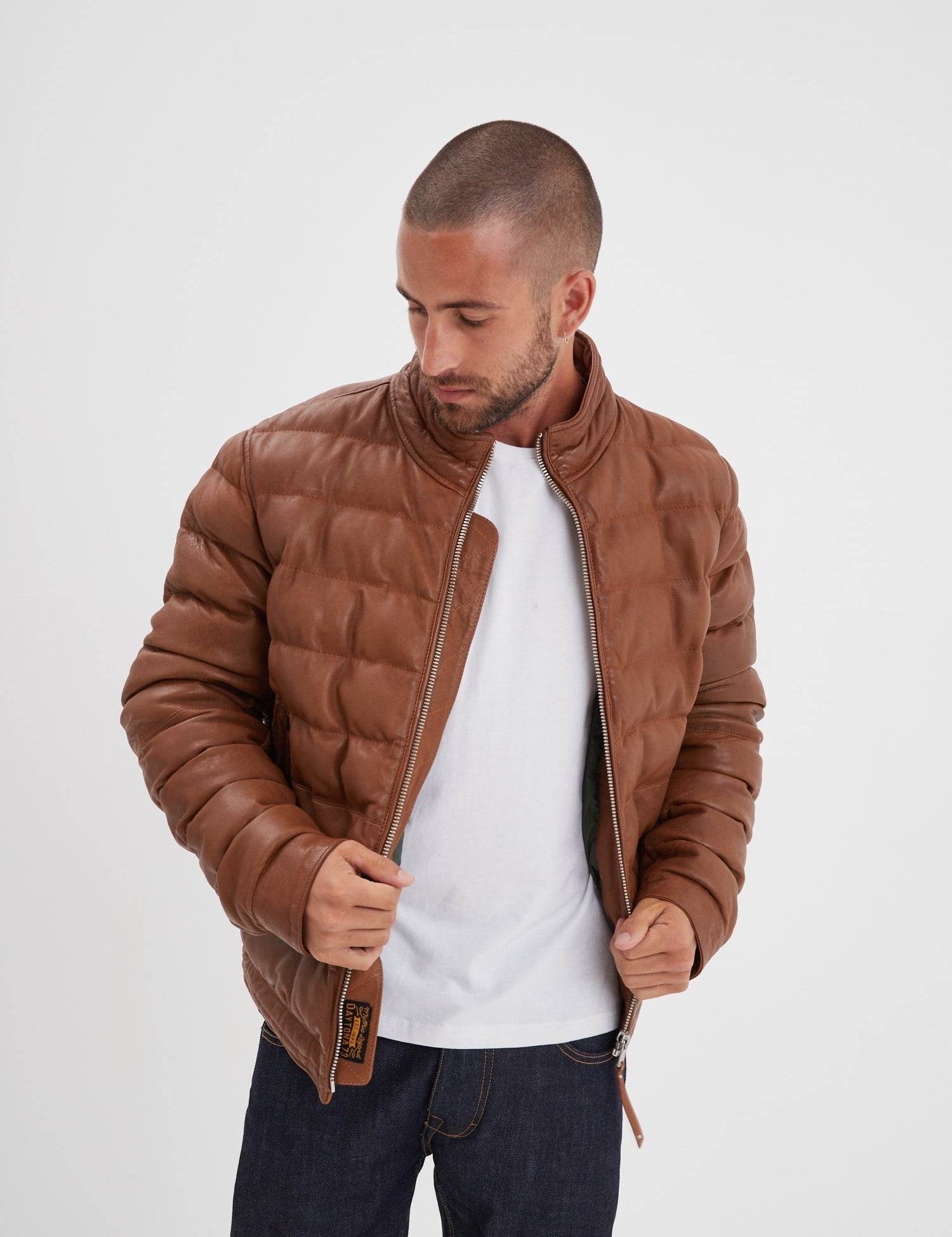 Onelda - Doudoune cuir homme