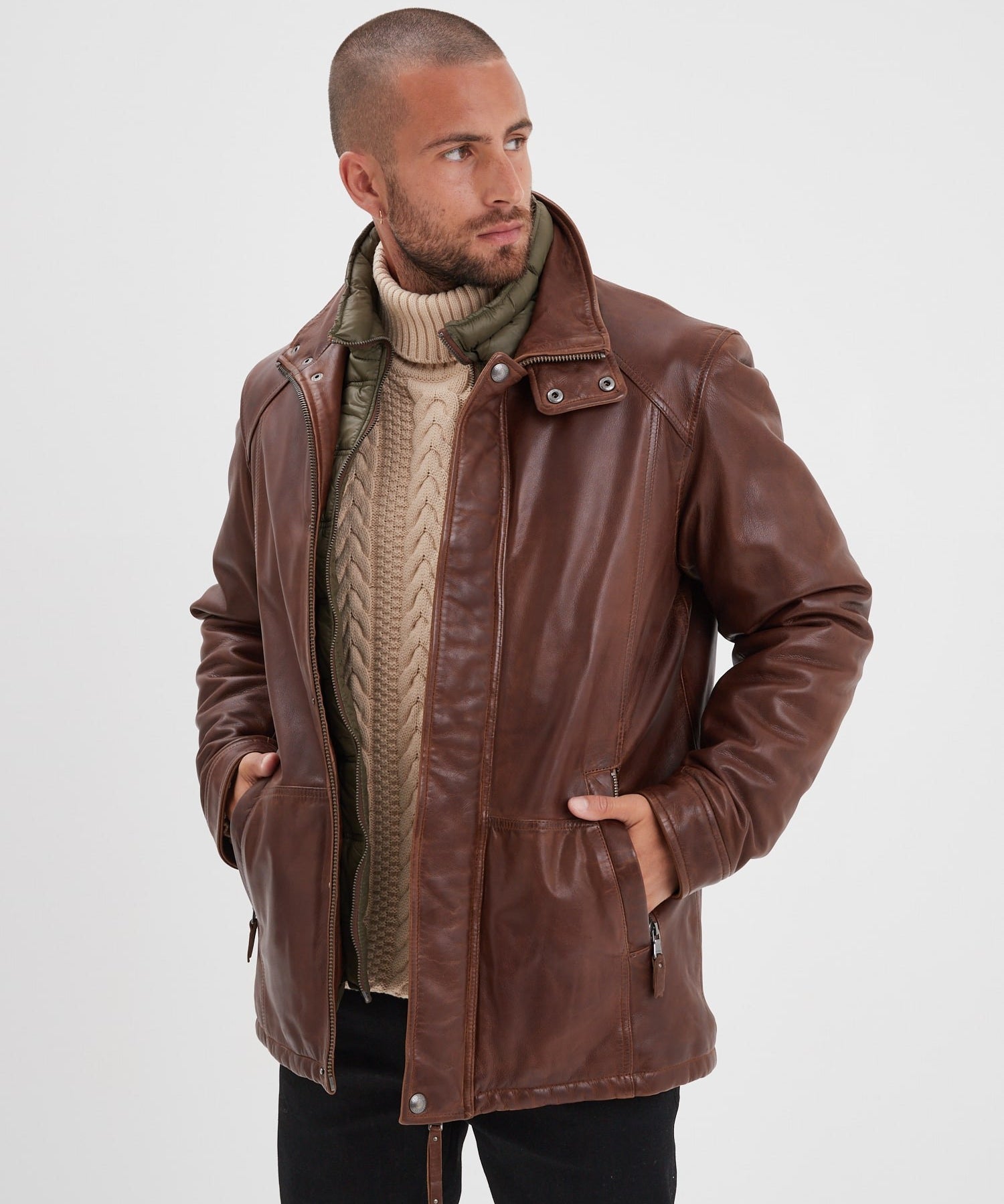 Cerro - Veste vintage cuir homme