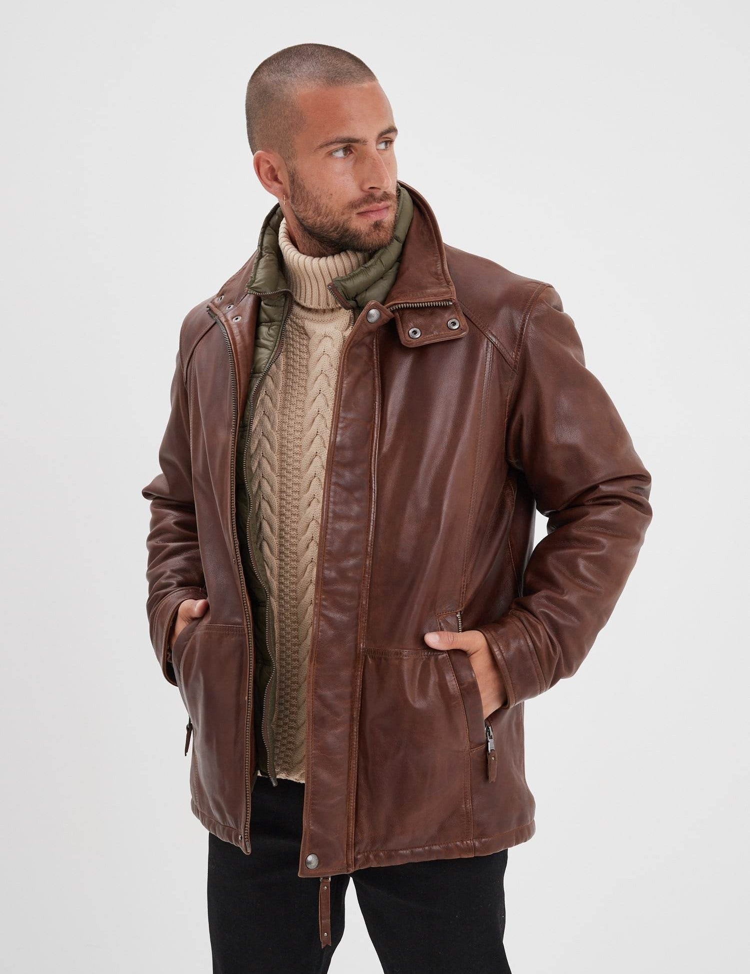 Cerro - Veste vintage cuir homme