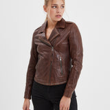 Eya - Blouson biker cuir femme