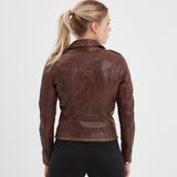 Eya - Blouson biker cuir femme