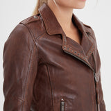 Eya - Blouson biker cuir femme