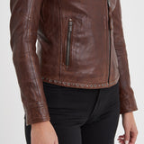 Eya - Blouson biker cuir femme