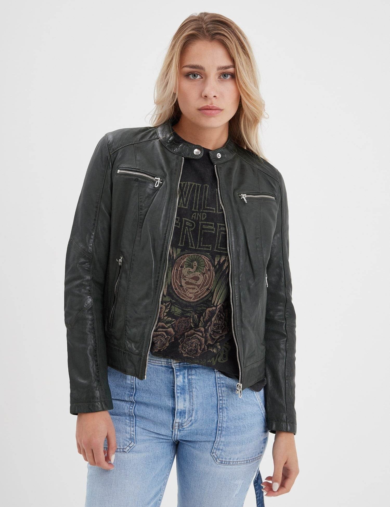 Jolya - Blouson cuir femme