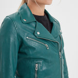 Olympe - Blouson biker cuir femme