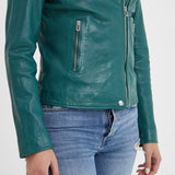 Olympe - Blouson biker cuir femme