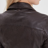 Olympe - Blouson biker cuir femme