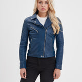 Olympe - Blouson biker cuir femme