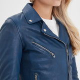 Olympe - Blouson biker cuir femme