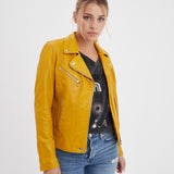 Olympe - Blouson biker cuir femme