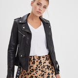 Paula - Blouson biker cuir femme