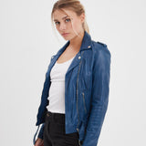 Paula - Blouson biker cuir femme