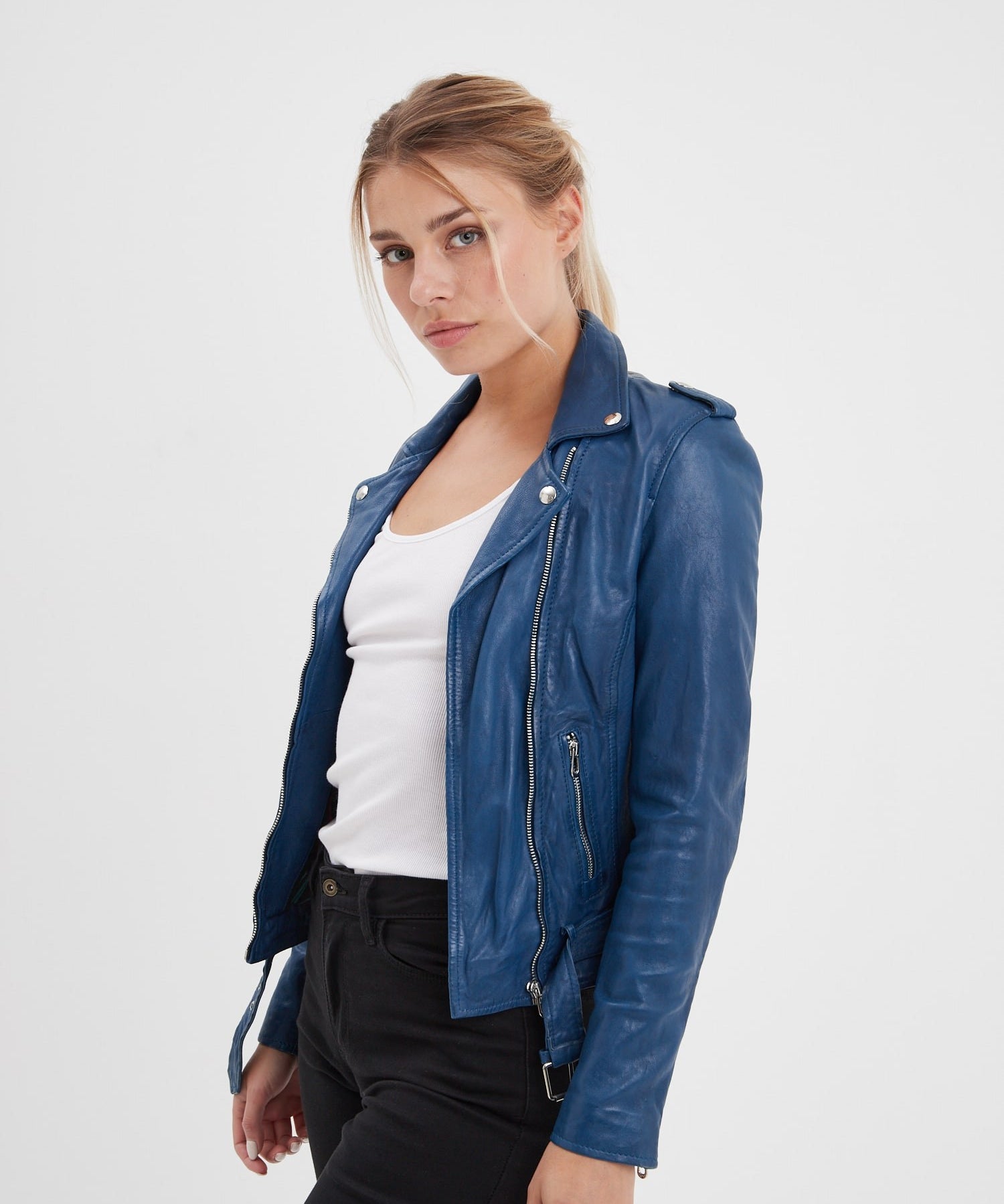 Paula - Blouson biker cuir femme