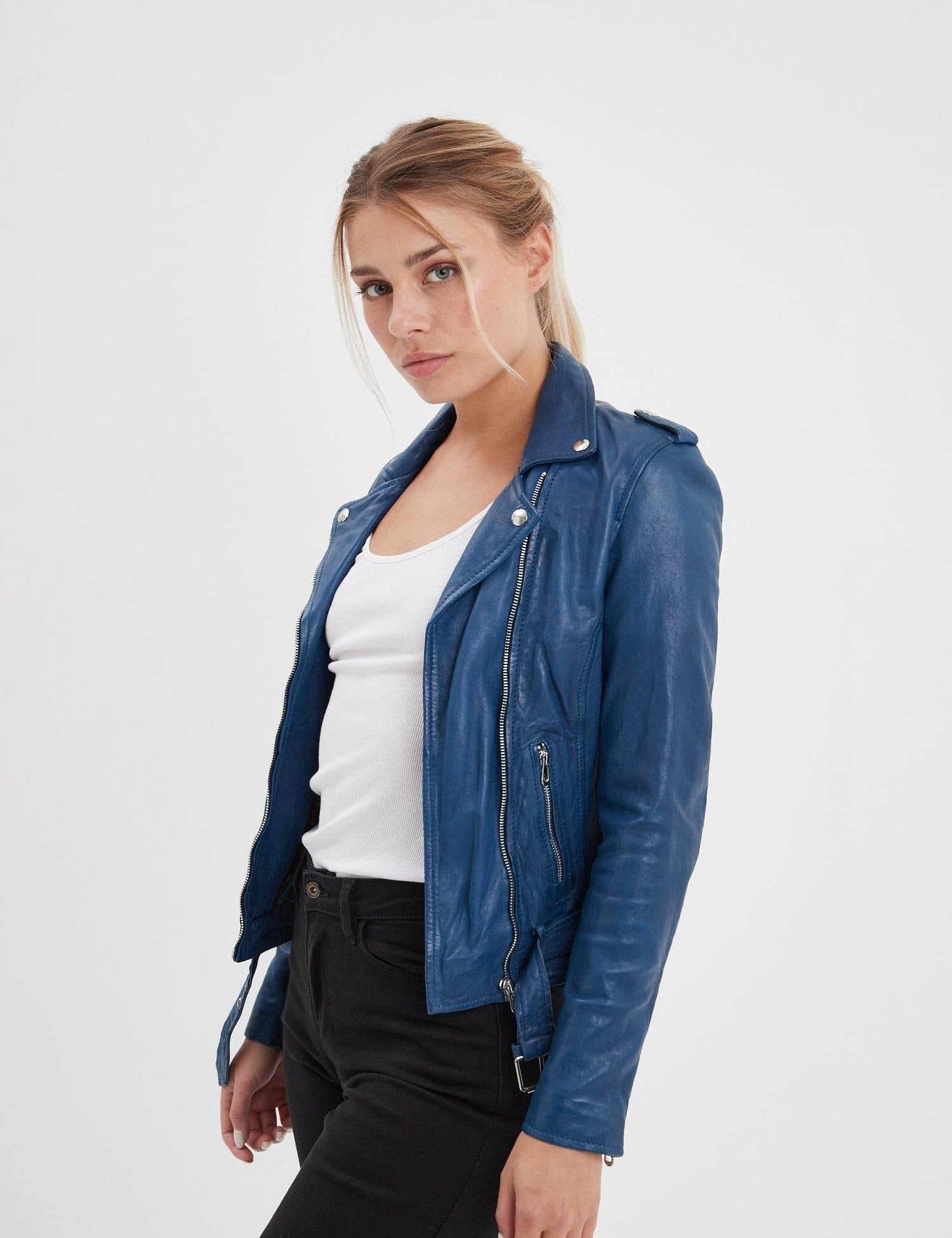 Paula - Blouson biker cuir femme