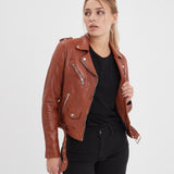 Paula - Blouson biker cuir femme