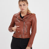 Paula - Blouson biker cuir femme