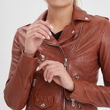 Paula - Blouson biker cuir femme