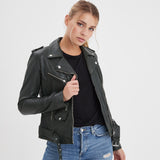 Paula - Blouson biker cuir femme