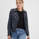 Paula - Blouson biker cuir femme