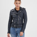 Paula - Blouson biker cuir femme