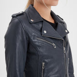 Paula - Blouson biker cuir femme