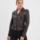 Paula - Blouson biker cuir femme