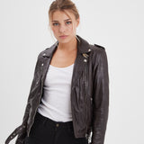 Paula - Blouson biker cuir femme