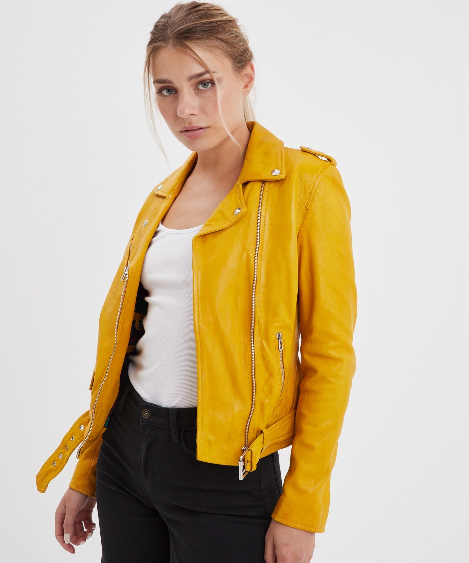 Paula - Blouson biker cuir femme