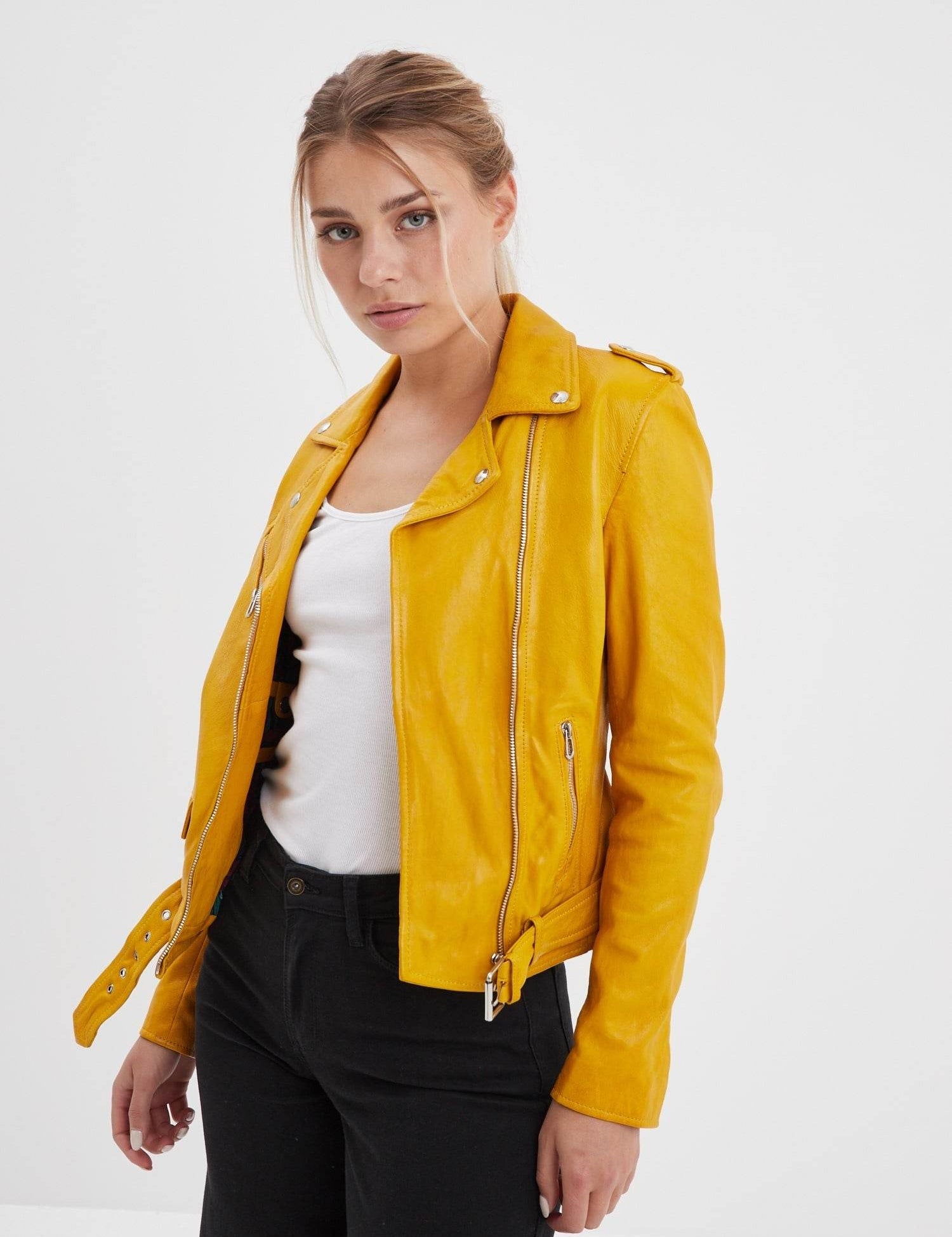 Paula - Blouson biker cuir femme