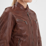 Silene - Blouson rétro cuir femme