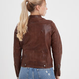 Silene - Blouson rétro cuir femme