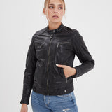 Silene - Blouson rétro cuir femme