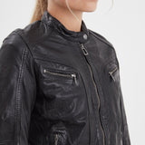 Silene - Blouson rétro cuir femme