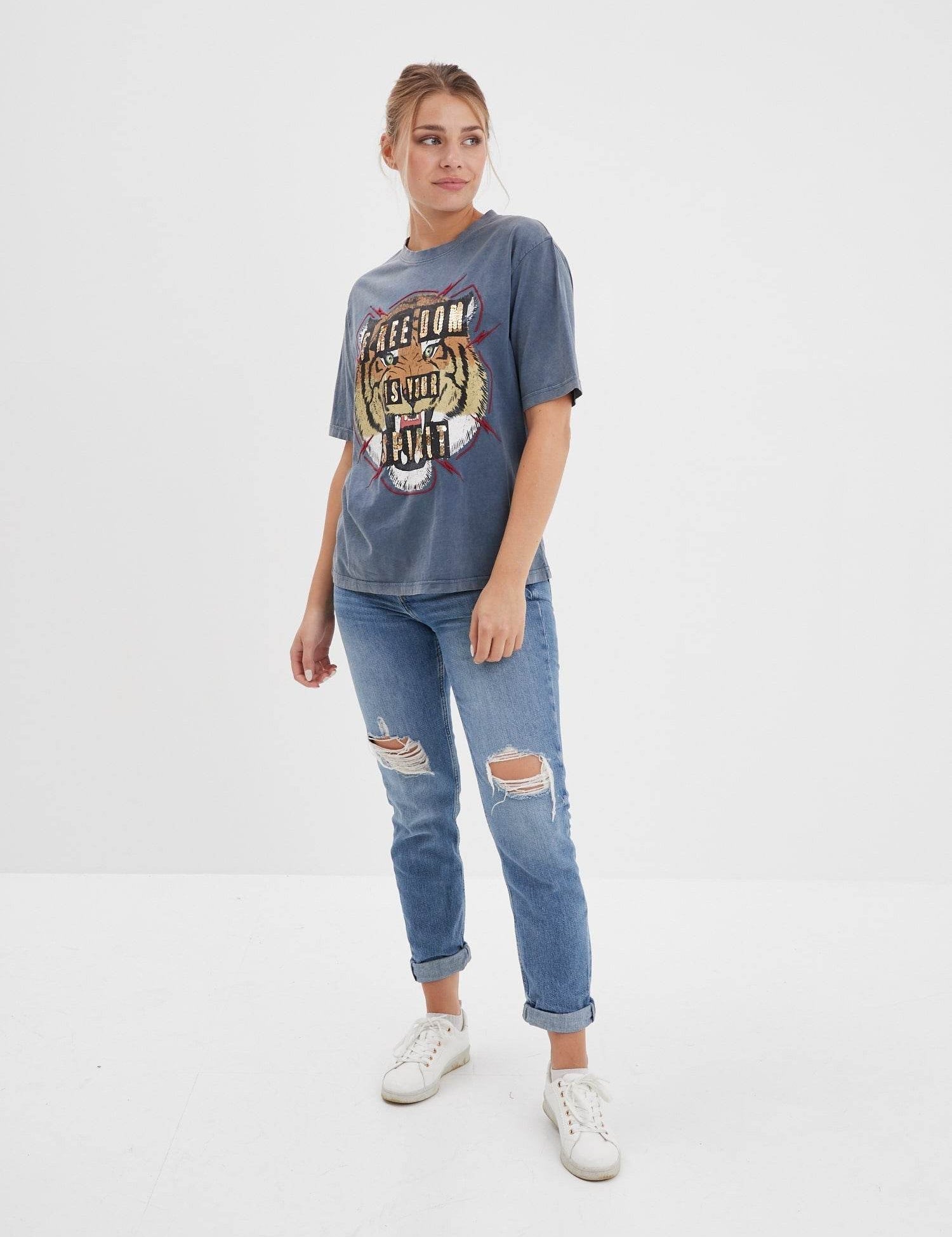 Eleanor - T-shirt tigre rock femme