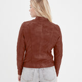 Maya - Blouson cuir vintage femme